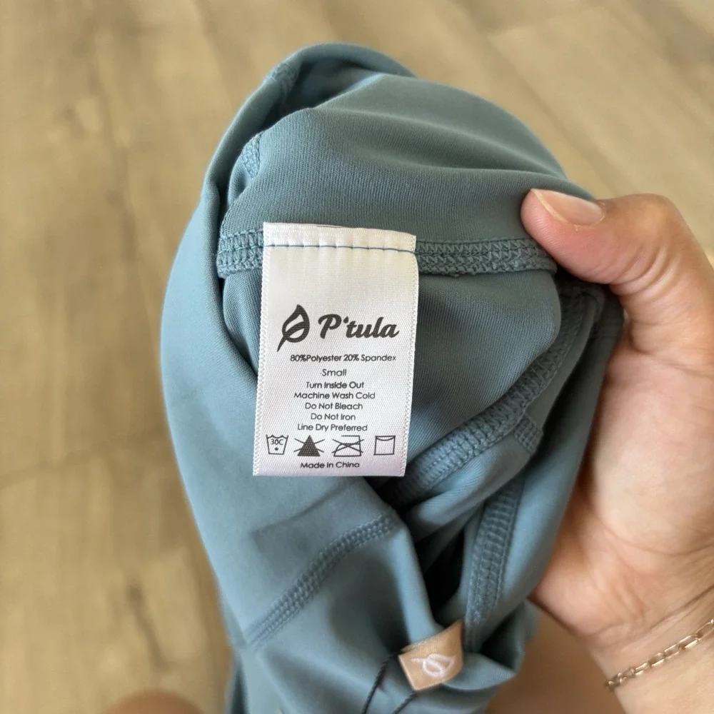 NWT P'Tula Workout Gym Shorts Small Blue Teal 7